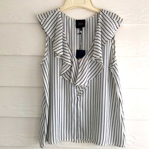 W5 Black/Cream Striped Sleeveless Top